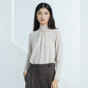 1965 SINCE 雪莲时装 周走秀羊绒高领长袖 毛衣女 SNOW 针织衫 LOTUS