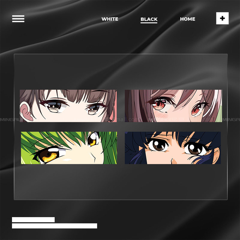 汽车个性贴纸创意日系动漫二次元眼睛反光贴车窗车身划痕遮挡装饰