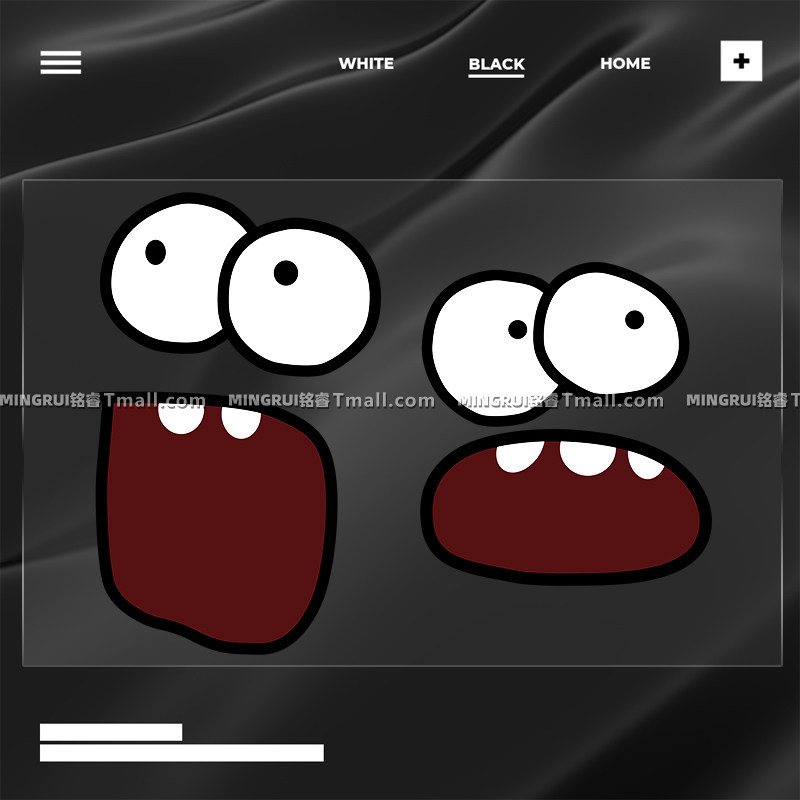 可爱卡通个性汽车贴纸创意张嘴惊讶表情车身车窗划痕遮挡装饰贴纸