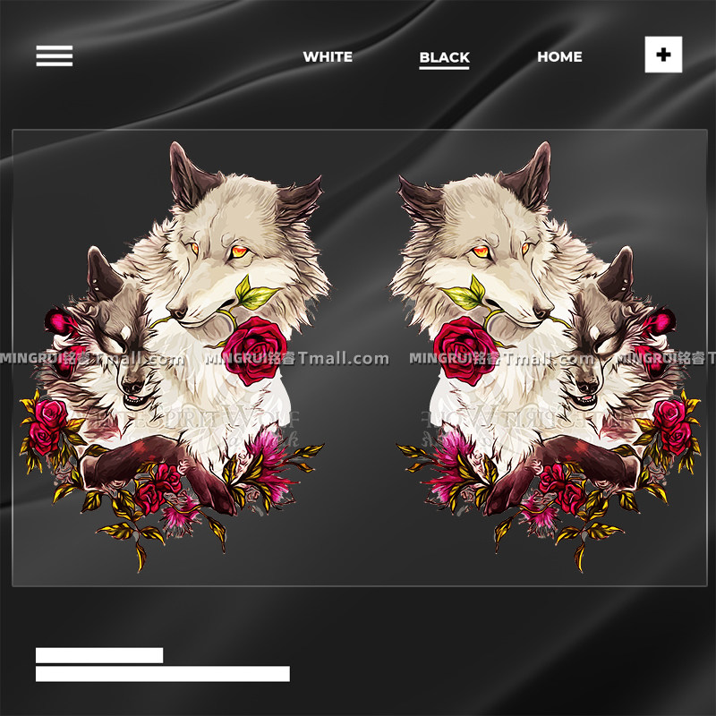 个性卡通动物汽车贴纸创意浪漫野兽玫瑰车身车窗划痕遮挡装饰贴纸