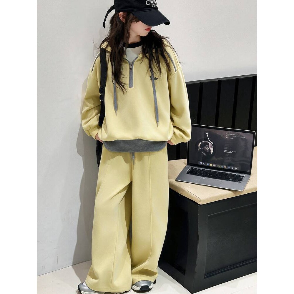 官方正品女童卫衣套装春秋2026新款秋装女大童韩版运动两件套儿童