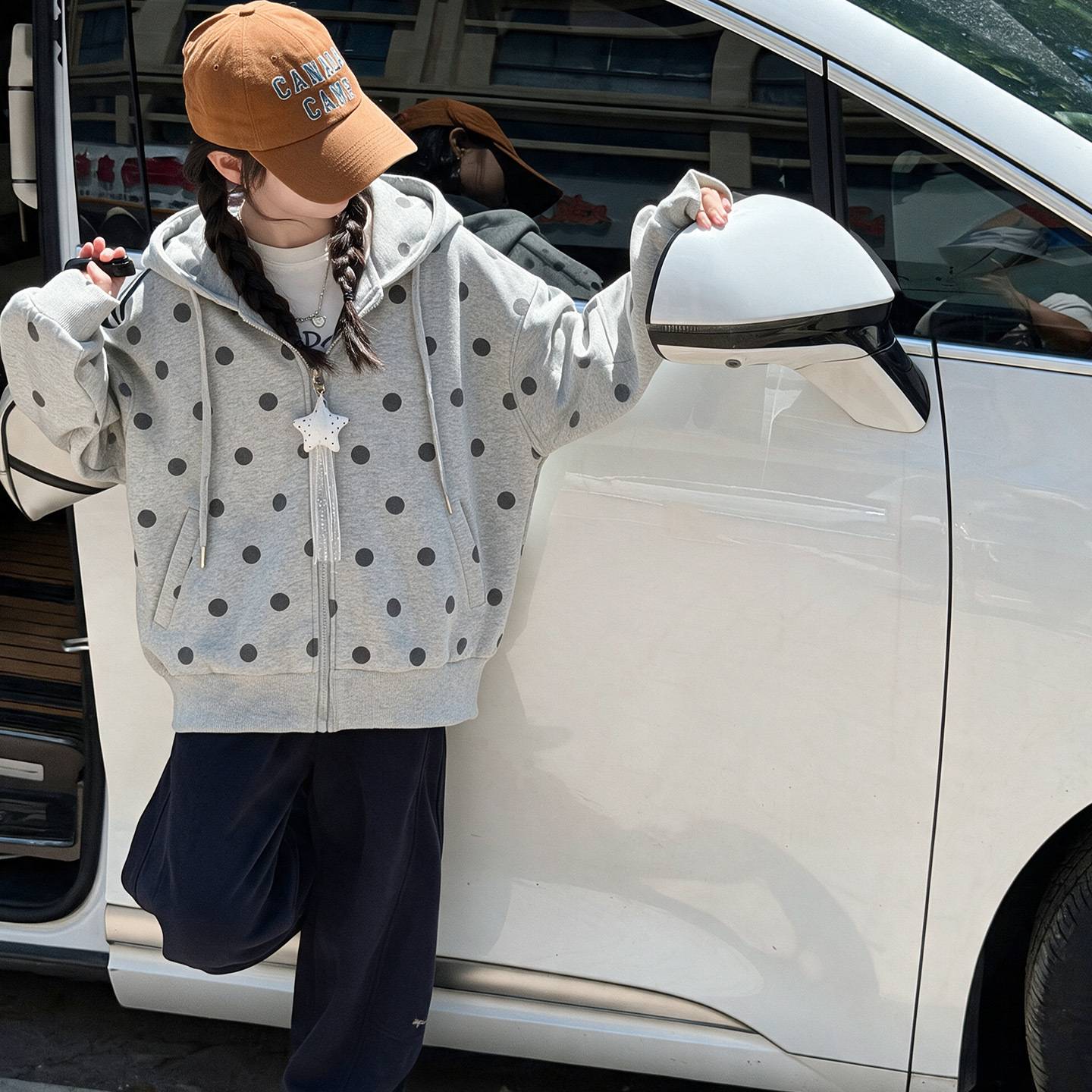 官方正品女童外套2026秋装新款宽松上衣大童女装春秋运动洋气连帽