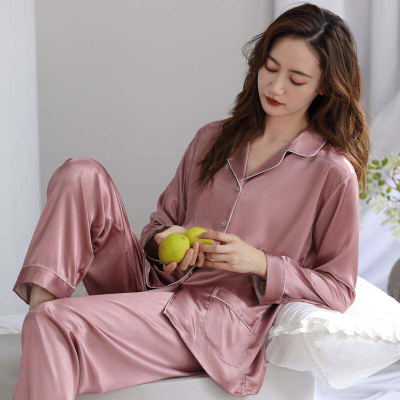 官方正品睡衣女款2024新款春款冰丝长袖仿真丝绸春秋季薄款外穿春