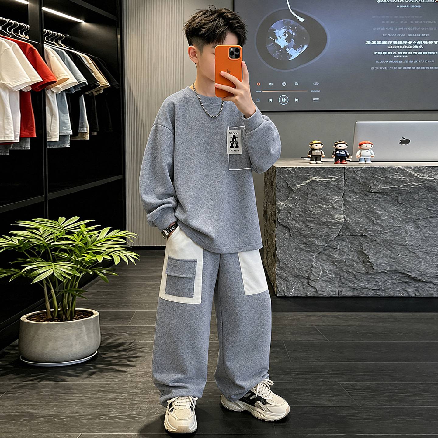官方正品男童秋装套装超好看2026新款大儿童秋季卫衣运动服大童春