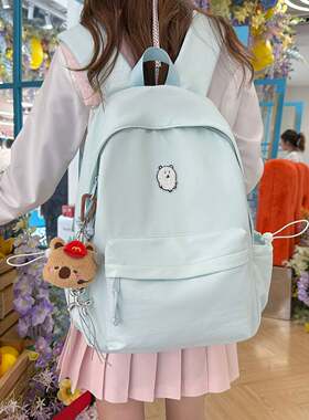 官方正品海盐蓝双肩包新款小学生轻便休闲背包初中生日系ins高中