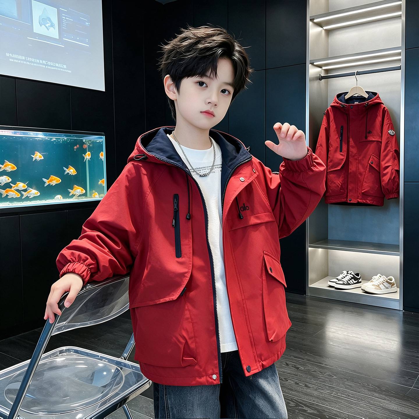 官方正品儿童装男童秋装外套2026新款春秋款中大童工装秋季男孩帅