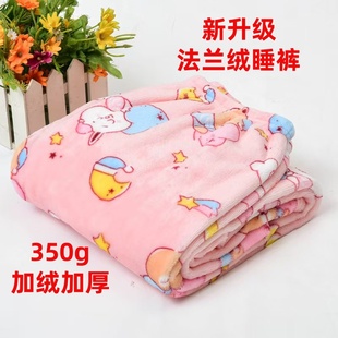 法兰绒睡裤女中老年人宽松大码珊瑚绒睡裤加绒加厚暖暖家居裤秋冬