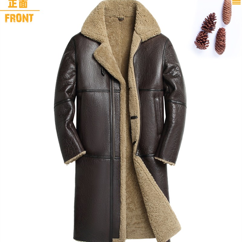 皮毛一体外套原生态真皮皮草长款