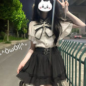 短裙两件套女 新中式 开学季 清楚系日系甜美蝴蝶结气质上衣衬衫
