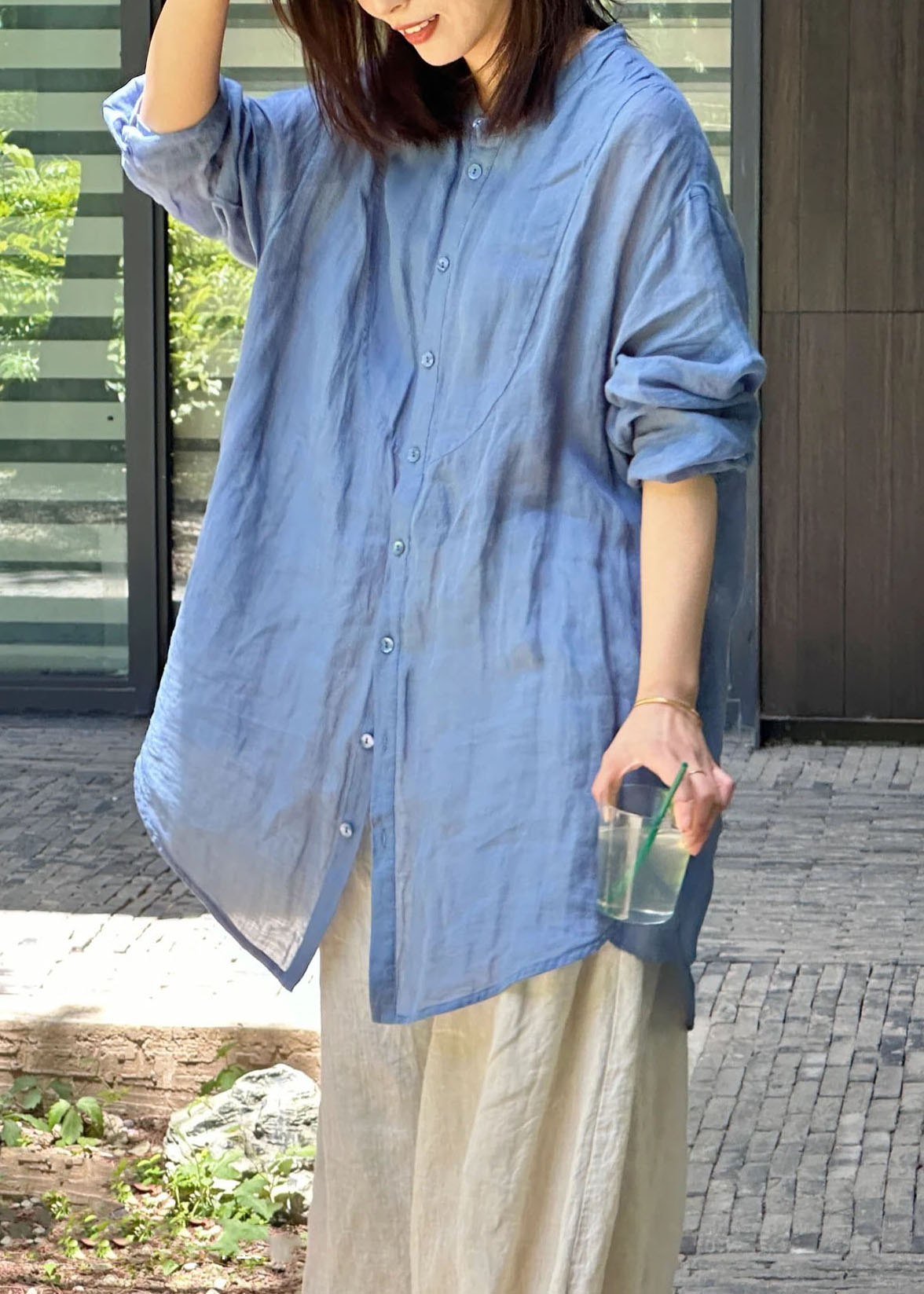 100支高密苎麻衬衫长裤