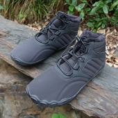 情侣鞋 防滑健步鞋 冬季 健身鞋 加绒保暖跑鞋 外贸原单加绒宽楦赤足鞋