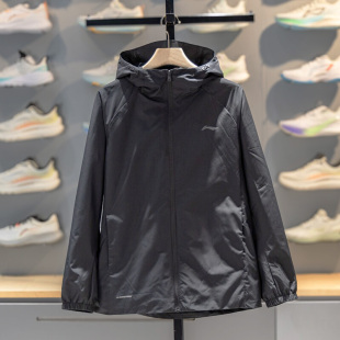 李宁运动风衣男子2026春季 健身系列防泼水连帽外套AFDW079 新款