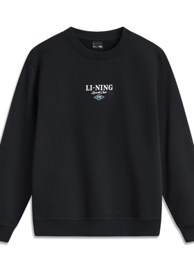 李宁加绒套头衫男2024新品运动潮流系列加绒保暖套头卫衣AWDU679