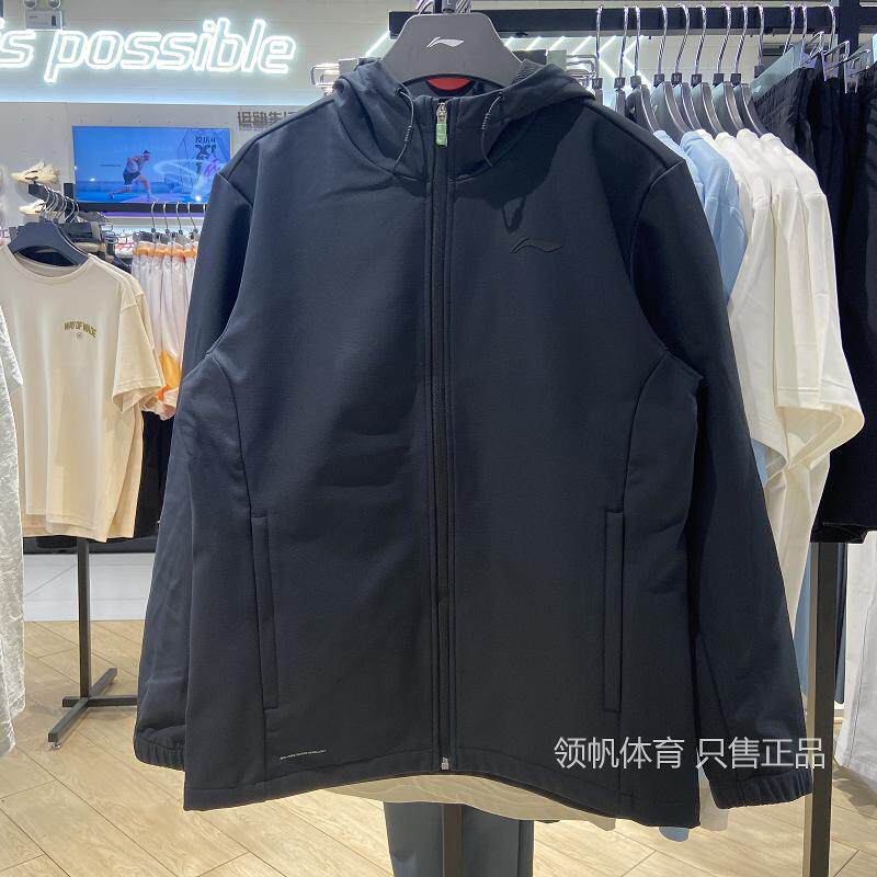 李宁加绒风衣男子运动服