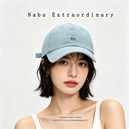 韩版字母刺绣棒球帽女夏季百搭宽檐鸭舌帽显脸小遮阳帽子