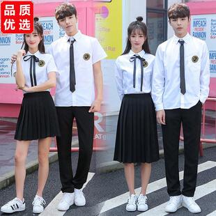 毕业班服套装学院风学生初三高三春夏季大合唱演出服韩版男女长裙