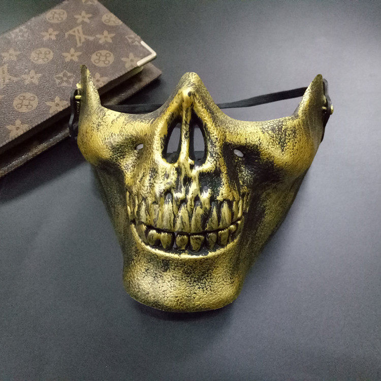 恐怖复活节骷髅头仿古金银面具