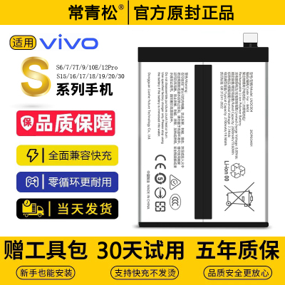 适用vivoS12/15/16E/17T/18/19/20pro原装S30电池S5/6/7活力版S10