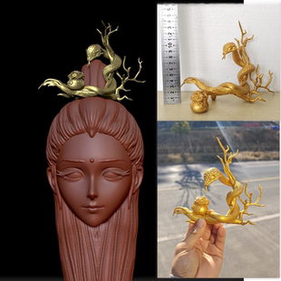 蛇年头饰金蛇纳吉蛇冠蛇元素生肖头像金色献福