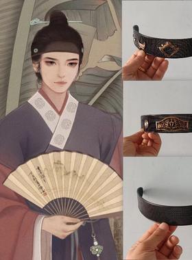 明朝黑纱额头戴纱网巾一统江山巾阳明巾