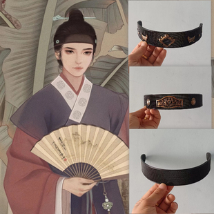 明朝黑纱额头戴纱网巾一统江山巾阳明巾