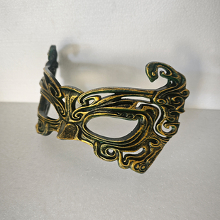 甲胄风青铜纹理上半脸面具男女通用树脂材质