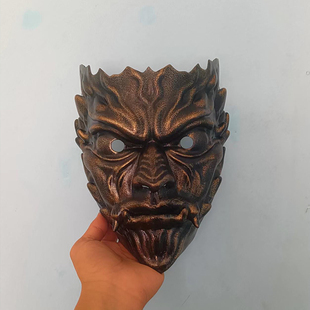 罗汉天王神魔鬼脸巫师哥特干尸恐怖全脸面具金色古装汉服甲胄盔甲