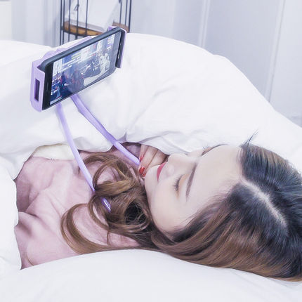 适用懒人手机支架手机架平板床头桌面通用加长直播看电视ipad夹子支撑架子宿舍床上用支驾多功能挂脖支架通用