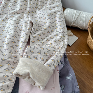 男童女童内穿校服双层加厚保暖棉裤 羊毛拉架蚕丝保暖裤 A类儿童裤