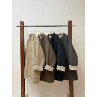 2025秋冬季新款阔版撞色翻领中长款棉服外套大衣女1011 G101111