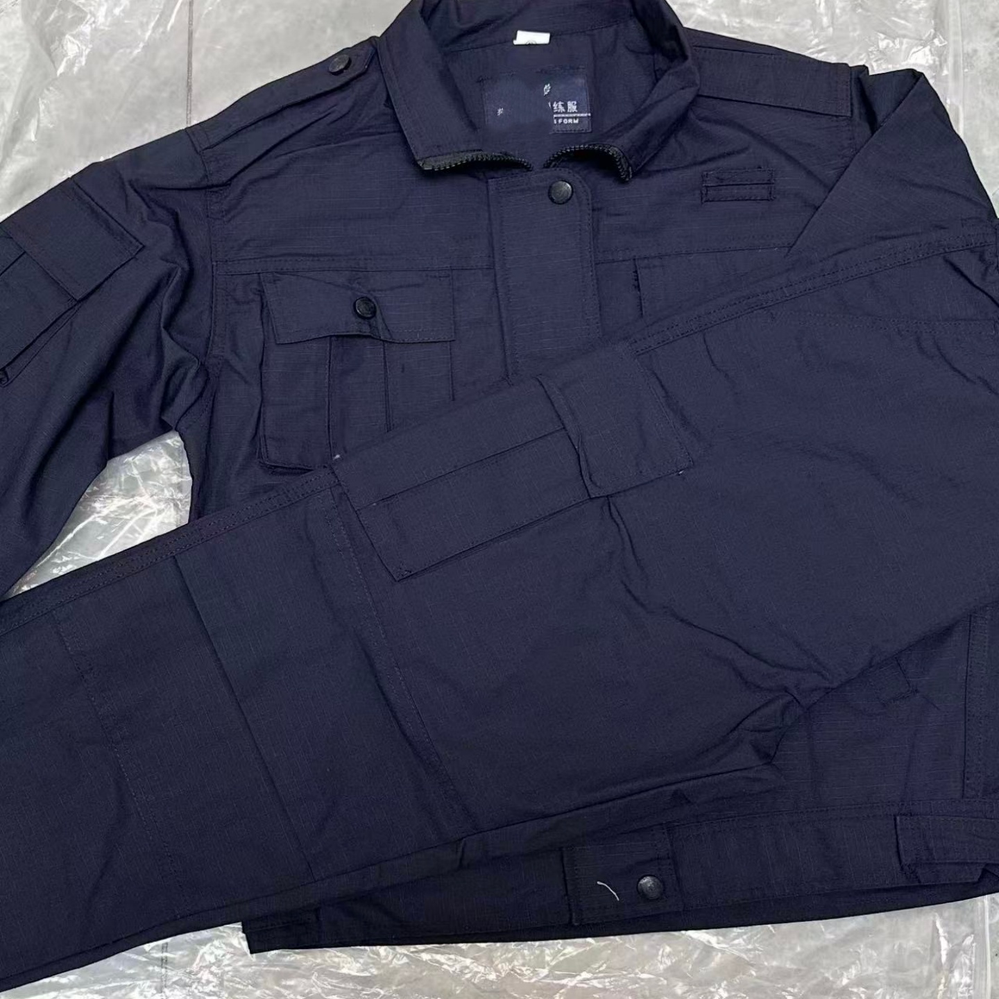 夏冬季执勤网格训练蓝黑色作训服