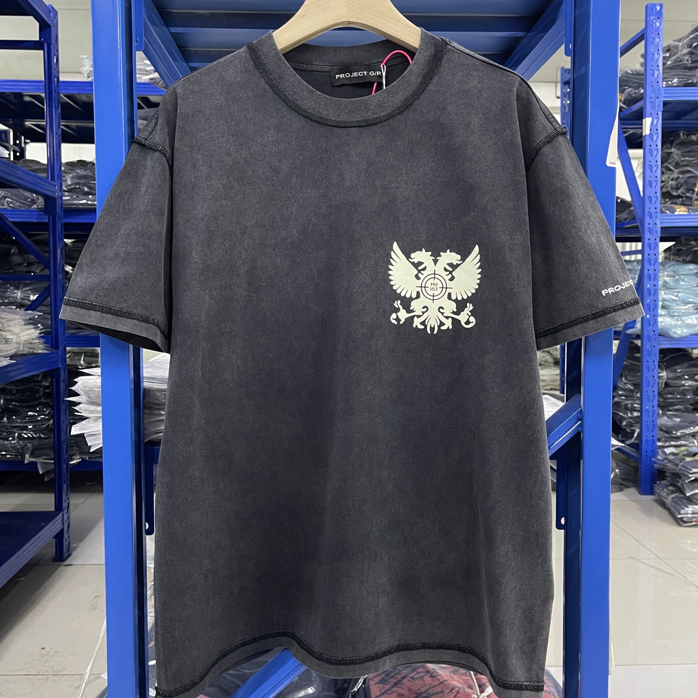 GRAILZ PROJECT GR SS25 复古洗水做旧蜡染做脏SECURITY宽松短袖