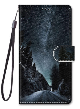 山路星空适用iPhone16/15/14/13/12/11promax/XR翻盖手机壳6s皮套7G/8G