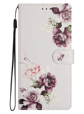 对角玫瑰花适用iPhone17air/16e/15/14/13/12promax苹果11/XR/xsmax翻盖手机壳6s皮套7/8plus