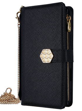 十字纹多卡包适用iPhone17air/16/15/14/13promax斜挎苹果12/11pro/xr/xsmax翻盖手机壳6s皮套7/8plus