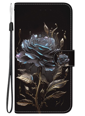 黑色玫瑰适用iphone16/15/14/13/12/11promax苹果XR/xsmax/mini翻盖手机壳6s皮套7/8plus