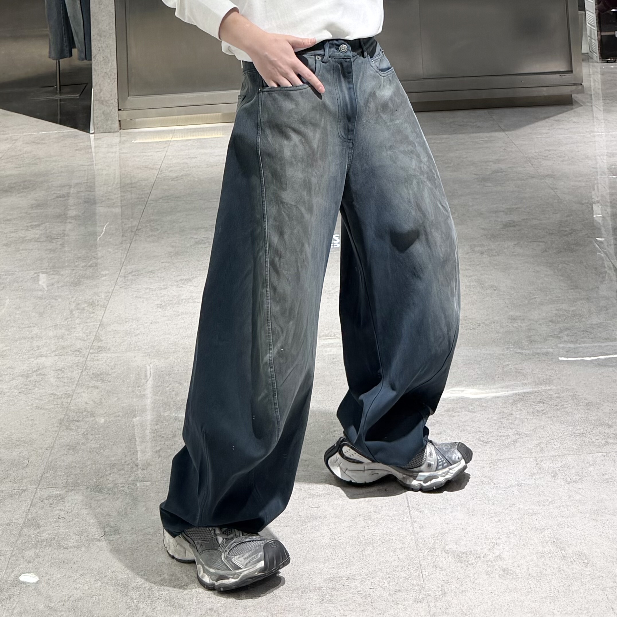 潮牌冬季加厚直筒牛仔裤男美式复古涂鸦做旧宽松青年保暖阔腿裤潮,男装,牛仔裤,淘宝优惠券,粉丝福利购,淘宝优惠卷