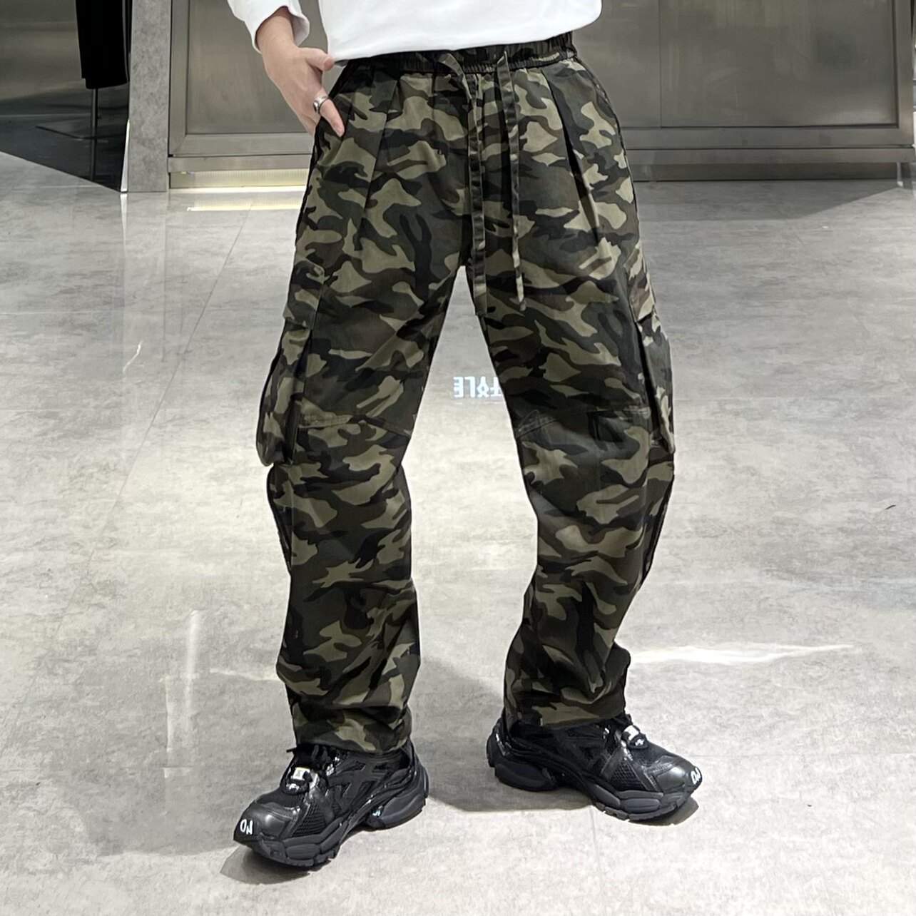 潮休闲裤宽松复古迷彩嘻哈