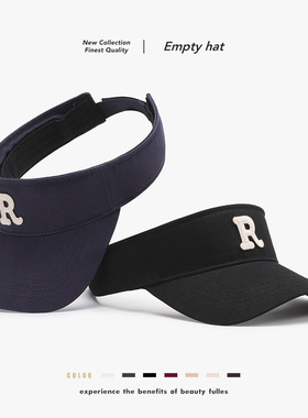 空顶帽夏季防晒遮阳帽女户外跑步运动遮脸鸭舌帽子沙滩网球帽