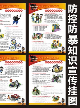 防恐反恐宣传教育墙贴纸公民防范袭击常识展板挂图海报装饰画KT板