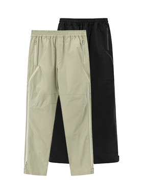 ANYWEAR 高街微喇机能风伞兵冲锋裤vibe薄款侧边拉链尼龙工装裤男