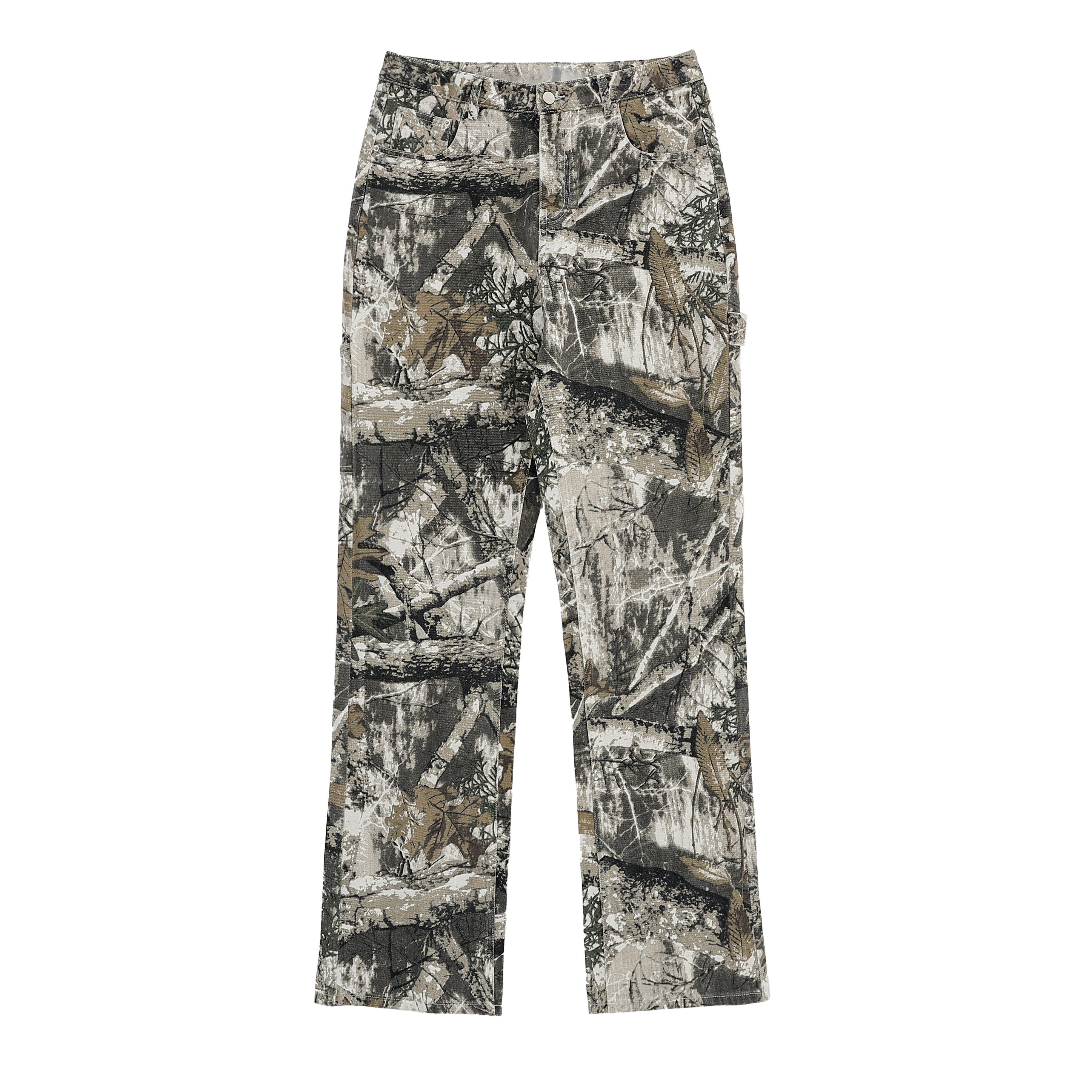 ANYWEAR 树枝迷彩工装裤夏季做旧设计感宽松显瘦户外休闲裤