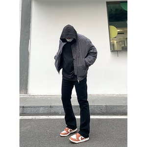 ANYWEAR 冬季加厚夹棉外套男vibe双拉链飞行员夹克棒球服boxyfit