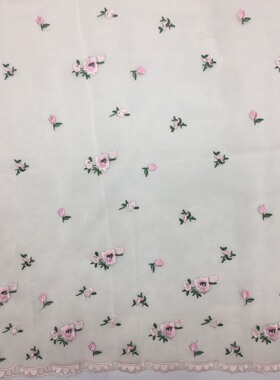 正品彩色田园风格绣花面料 双边定位花清新淡雅气质 实拍 包邮