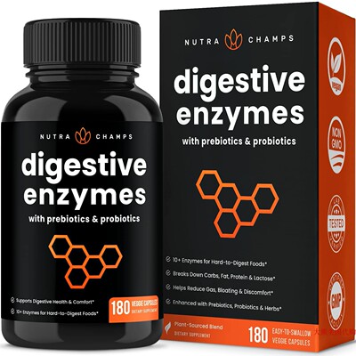 NutraChamps Digestive Enzymes with Prebiotics & Probiotics