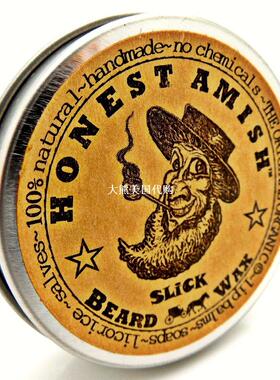 Honest Amish Slick Beard Wax - All Natural and Organic - 2OZ