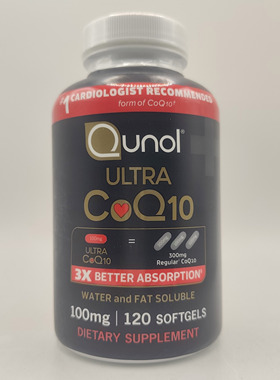 Qunol Ultra CoQ10, 3X Better Absorption, Water & Fat Soluble