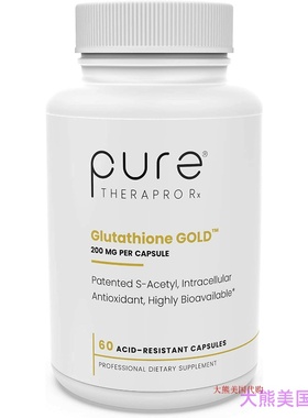 Pure Therapro Rx S-Acetyl Glutathione Gold, 200mg, 60 DRcaps
