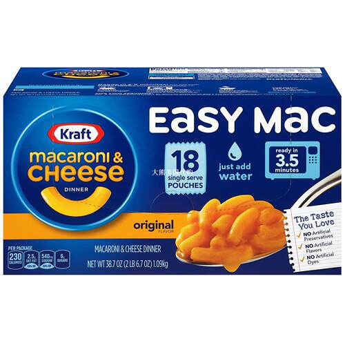 美国直邮 Kraft Easy Mac Original Macaroni and Cheese Dinner