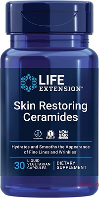 Life Extension Skin Restoring Ceramides, 30 Capsules